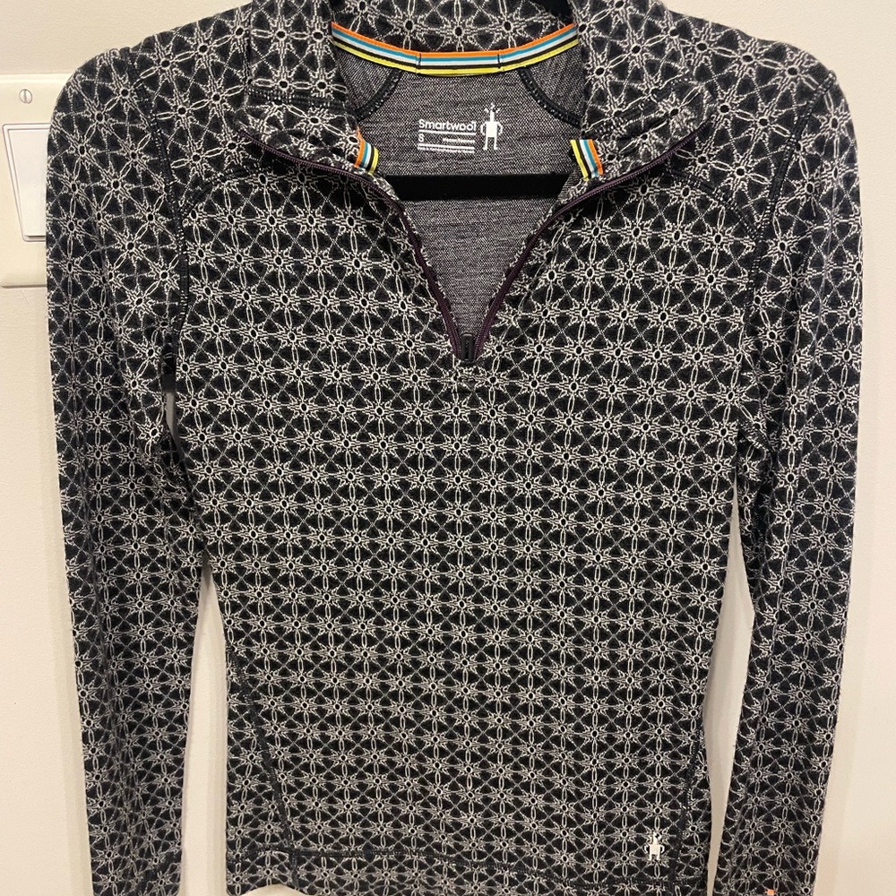 Smartwool Black and Gray Geometric Pullover - image 1